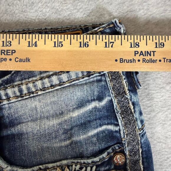 Rock Revival Deshaw Jeans Mens 34x30.5 Straight Distressed Large Stitching*Read* - Picture 5 of 8